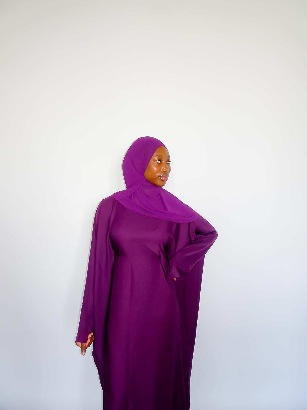Violet Batwing Abaya
