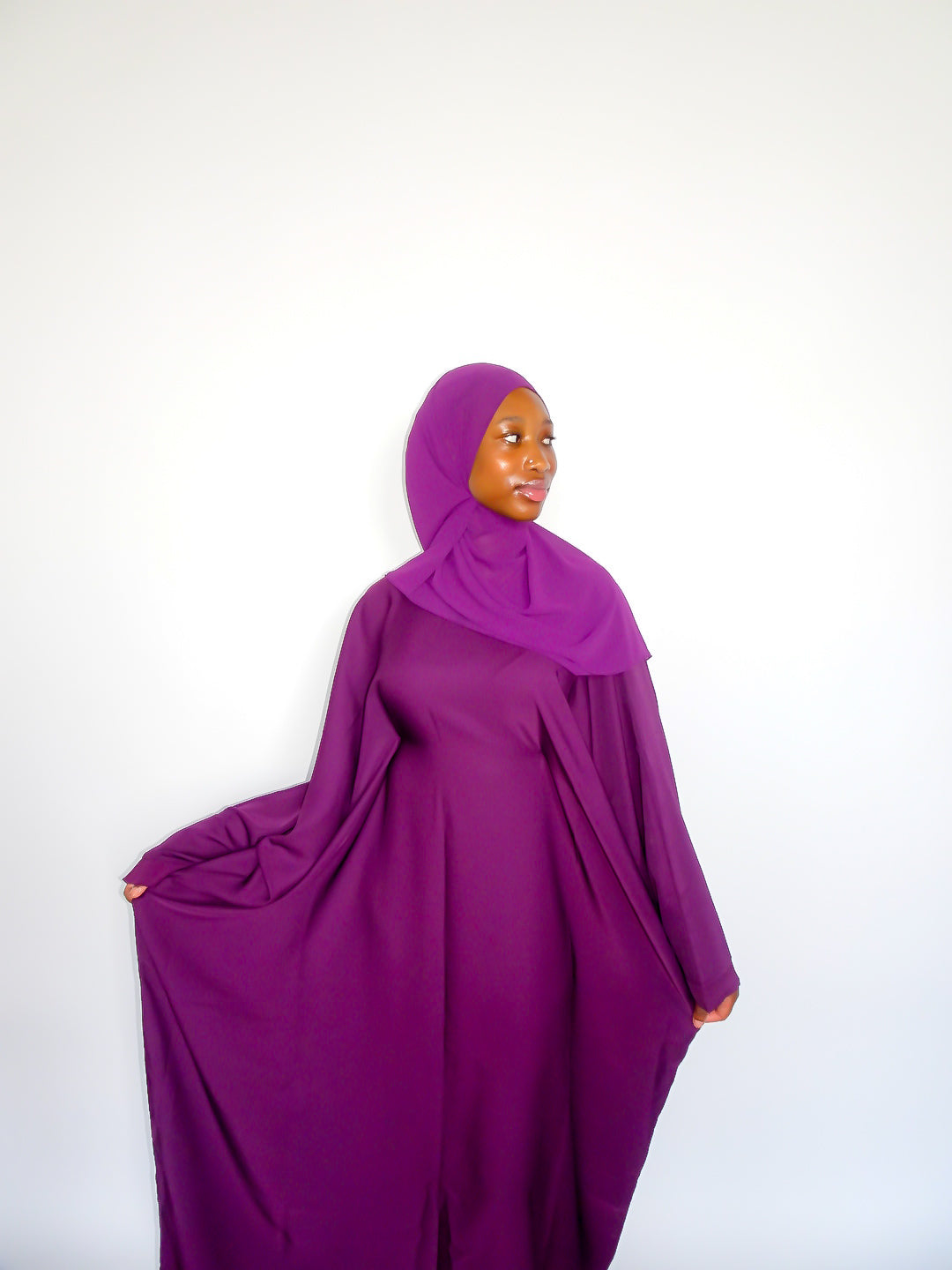 Violet Batwing Abaya