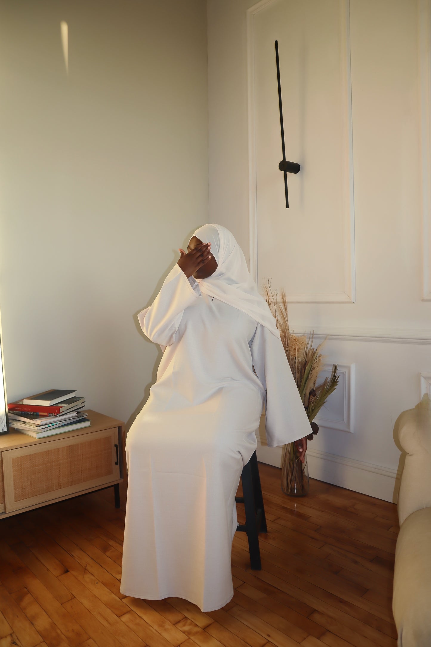 Ivory Linen Abaya