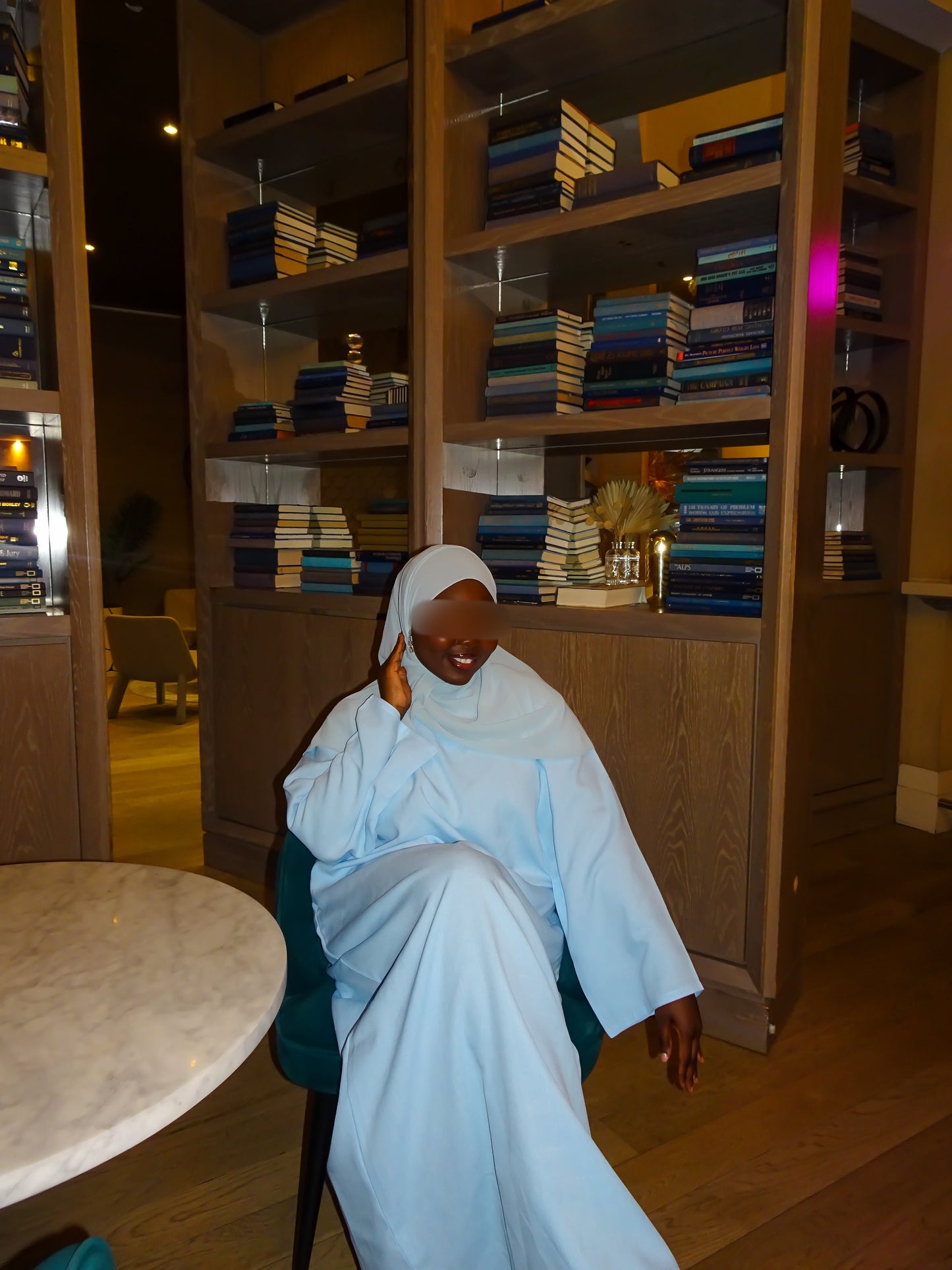 Baby Blue Linen Abaya