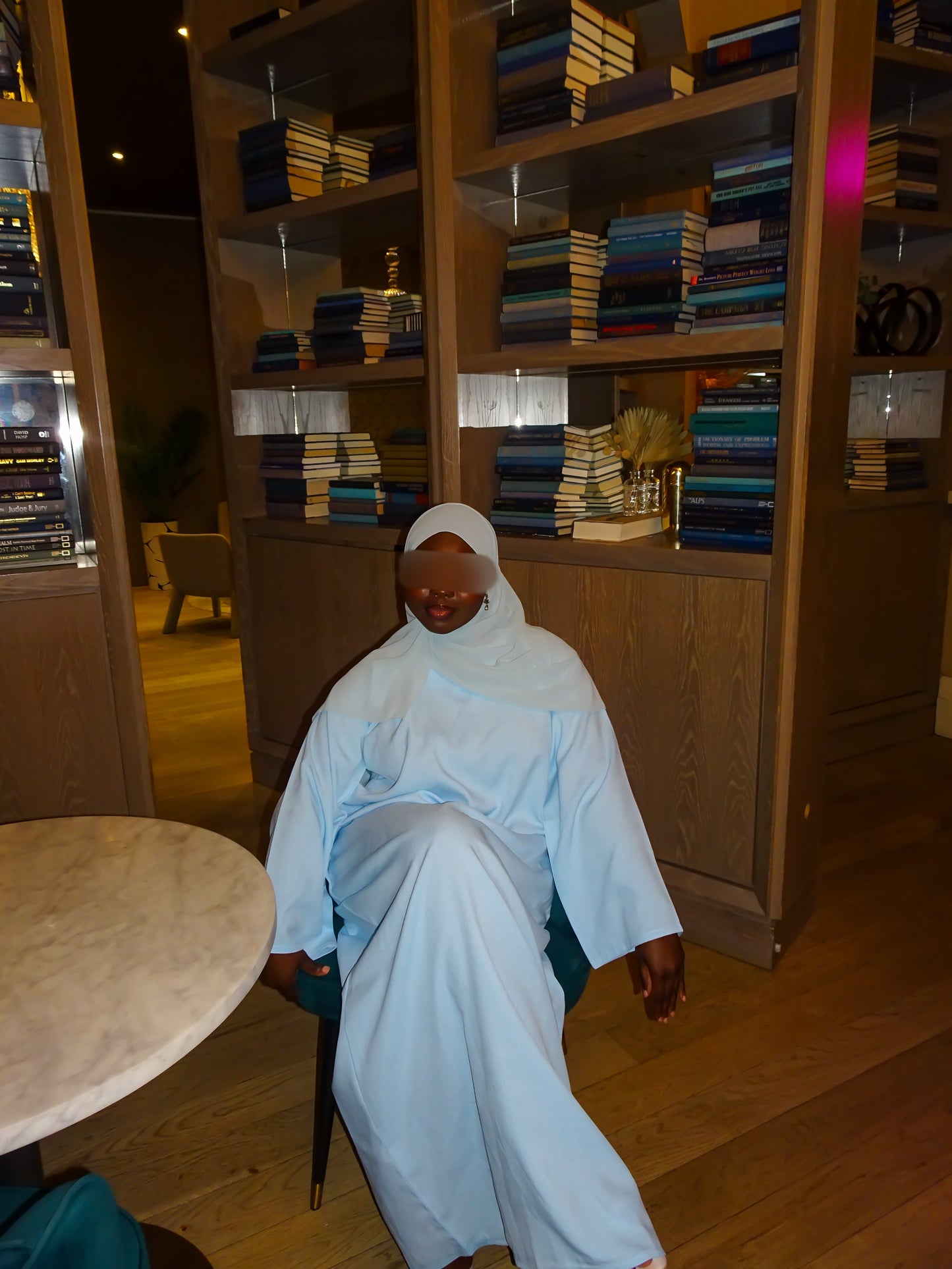 Baby Blue Linen Abaya