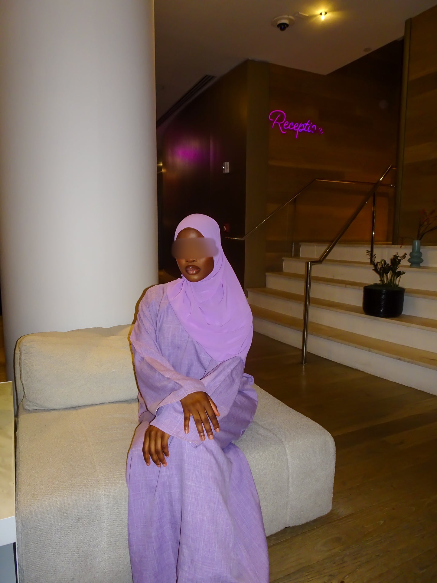 Lilac Linen Abaya