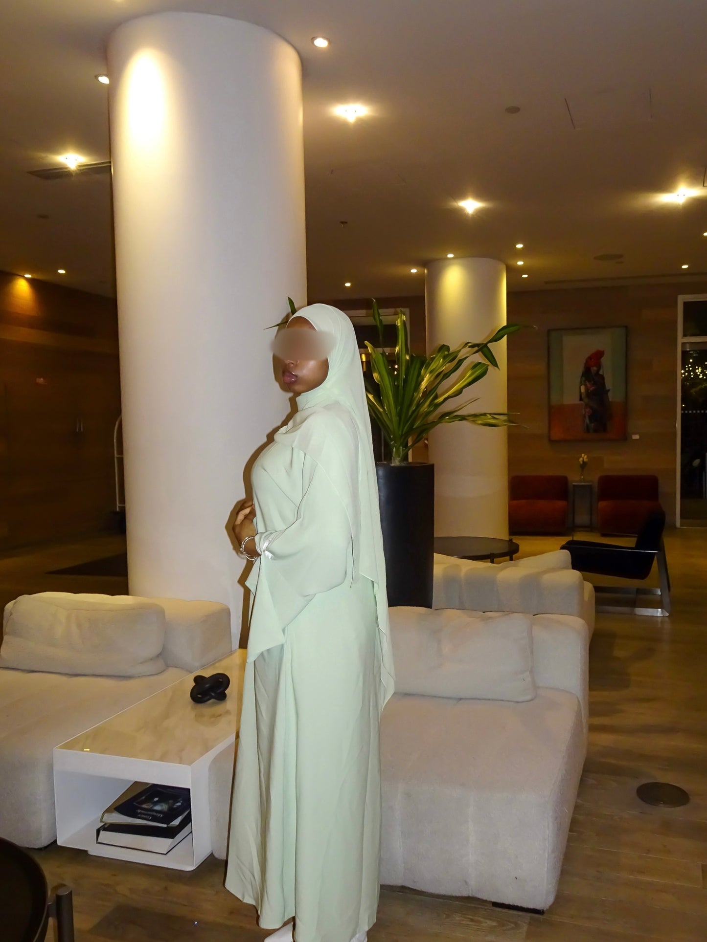 Mint Green Open Abaya