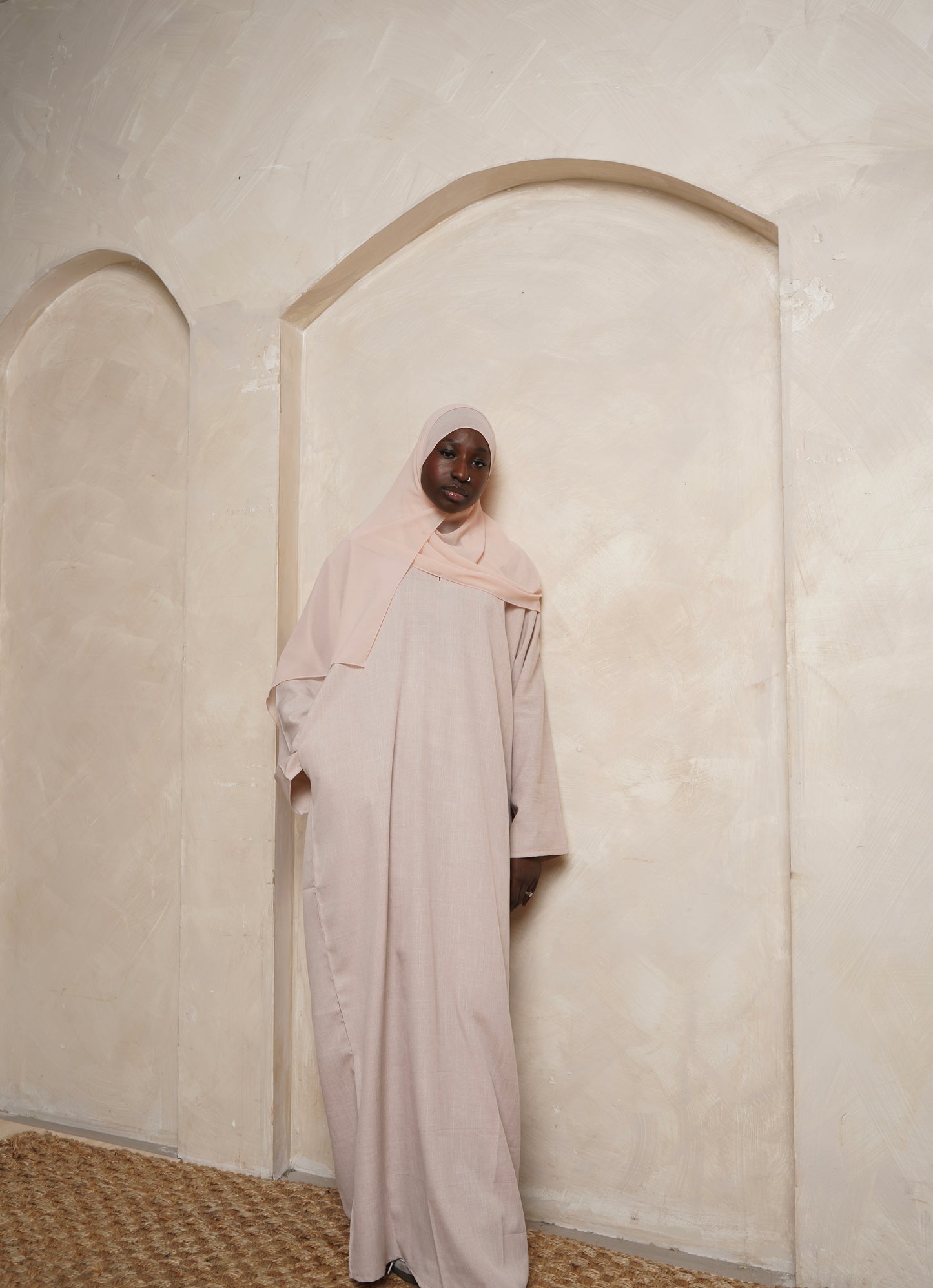 Ivory Linen Abaya