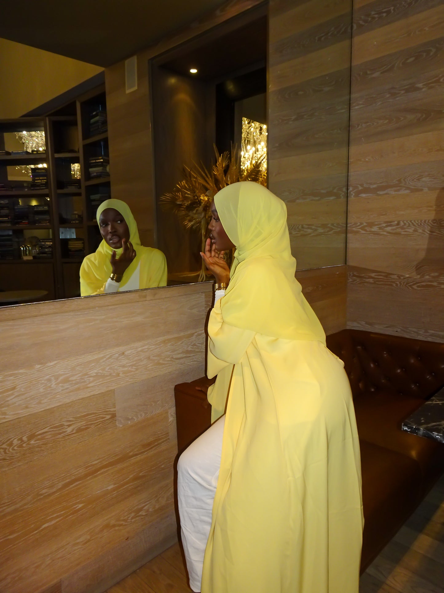Butter Yellow Open Abaya