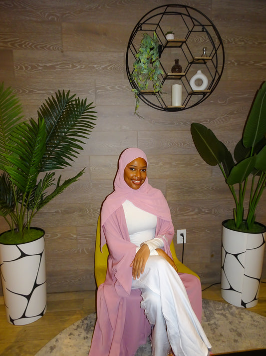 Blush Pink Open Abaya