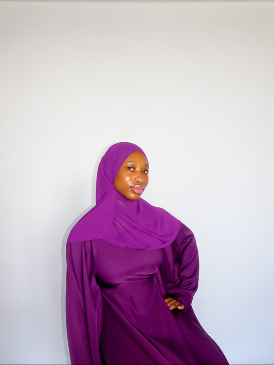 Violet Batwing Abaya