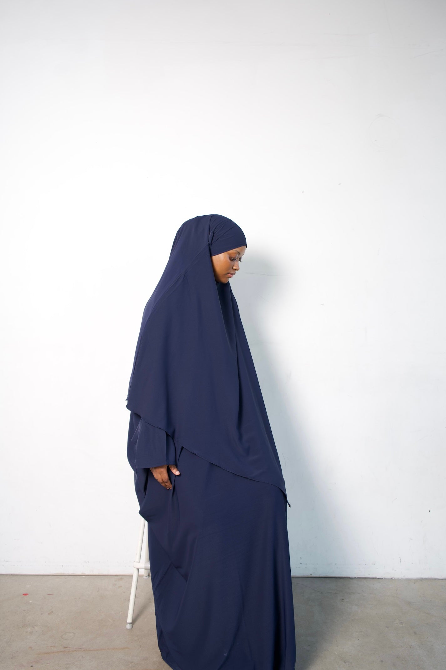 Navy Blue Khimar Set