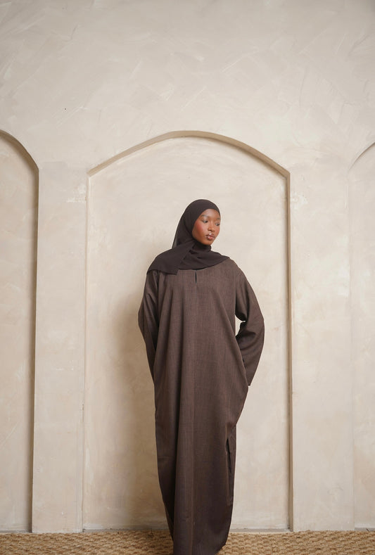 Mocha Linen Abaya