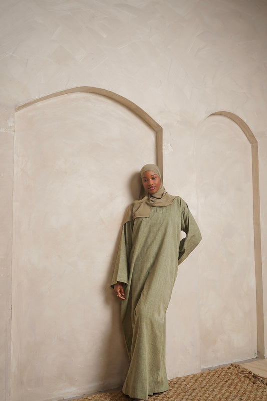 Olive Linen Abaya