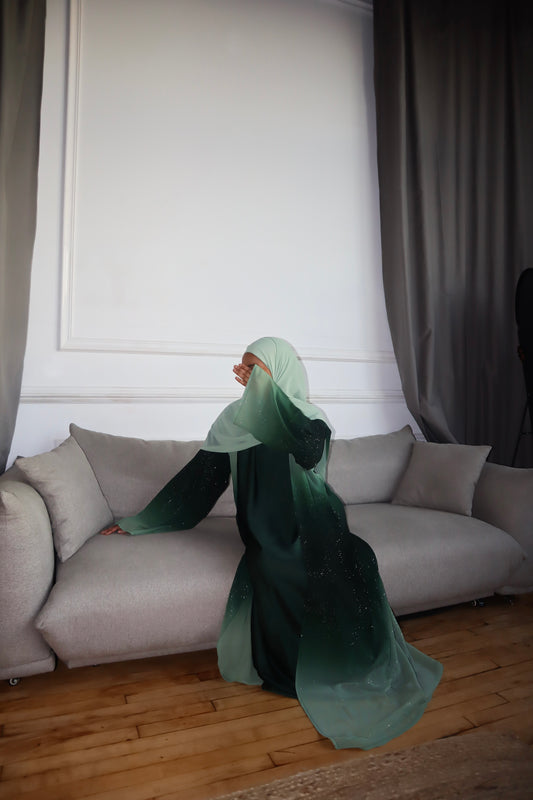 Jade Glitter Abaya