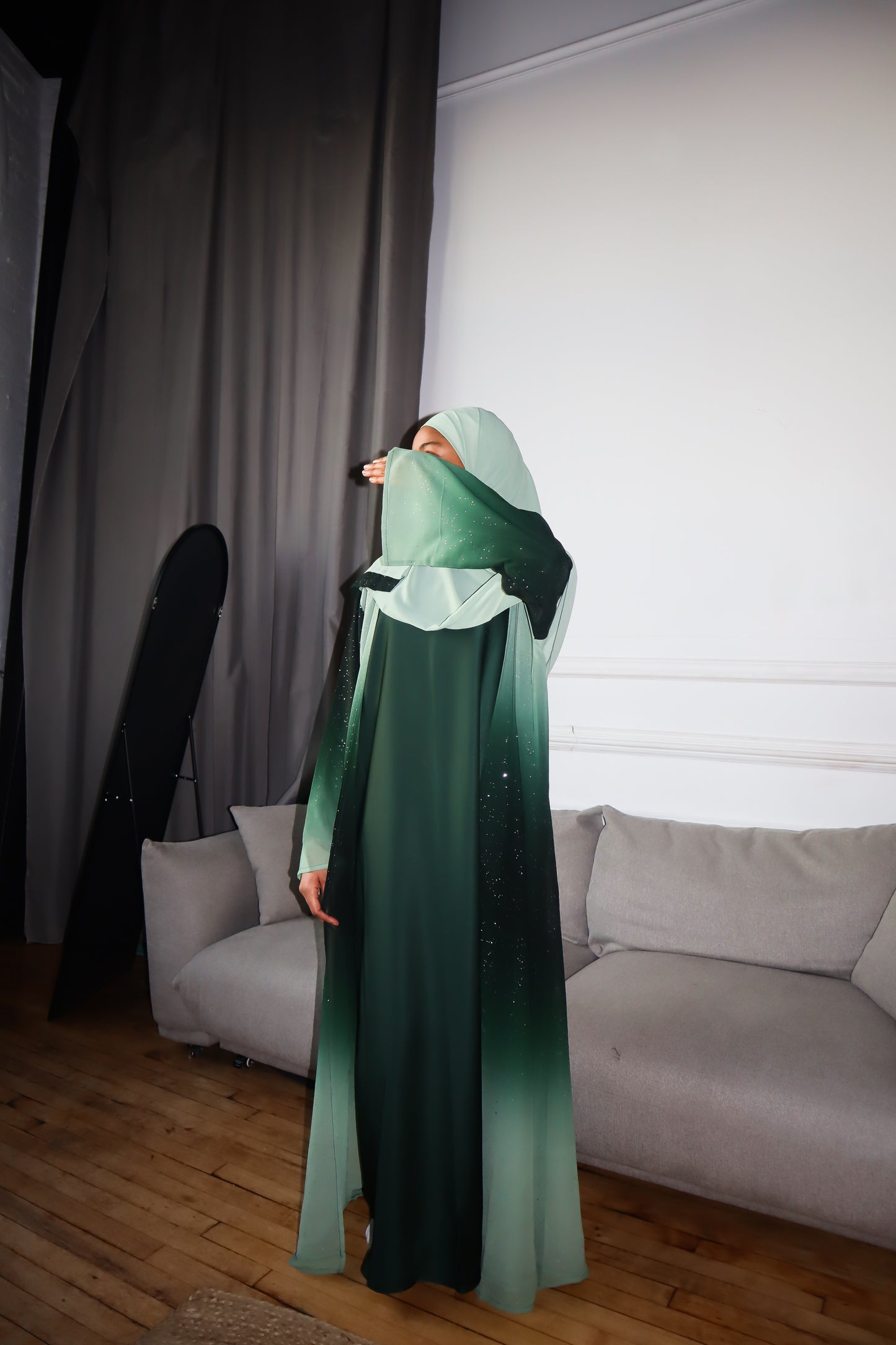 Jade Glitter Abaya