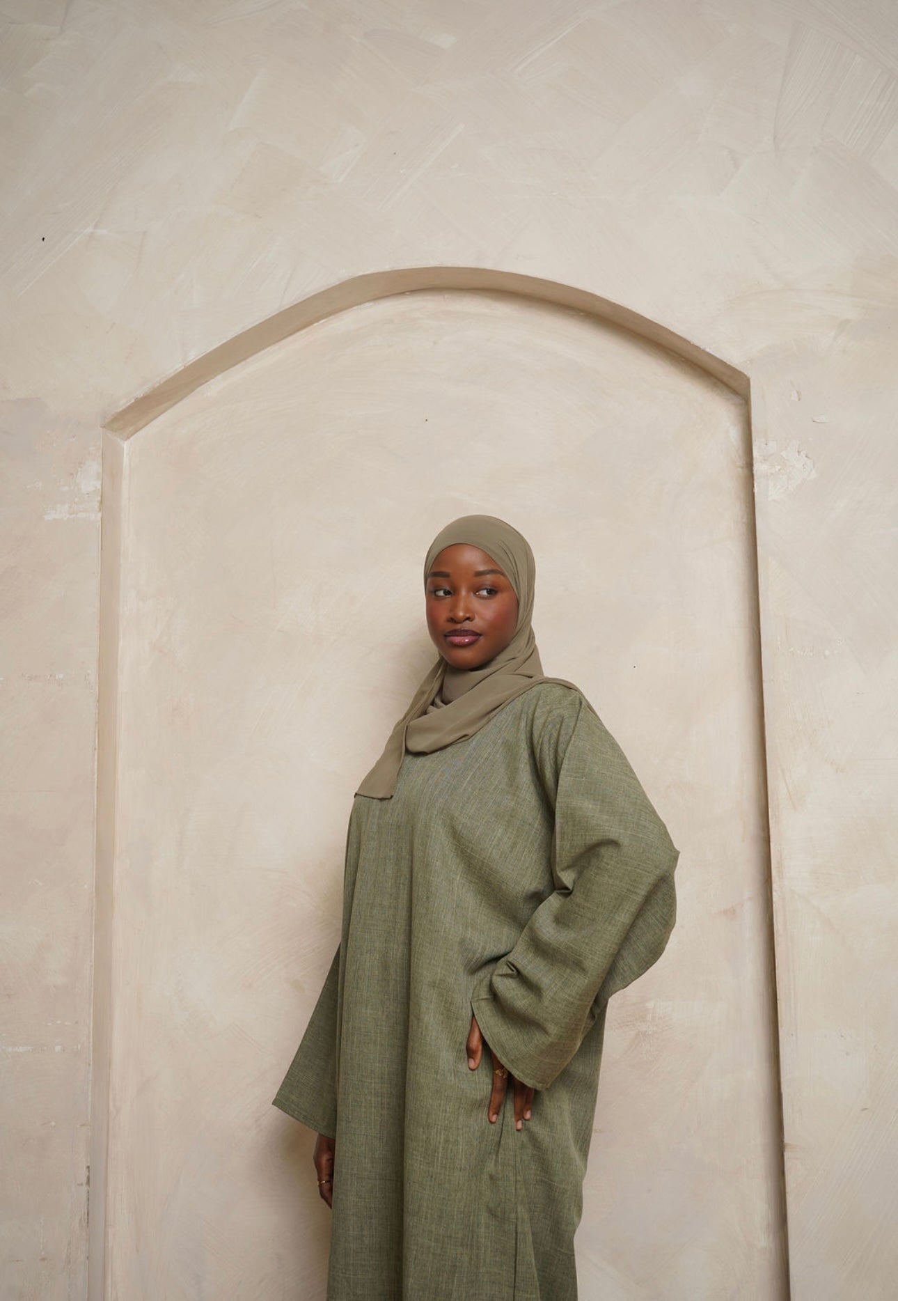 Olive Linen Abaya