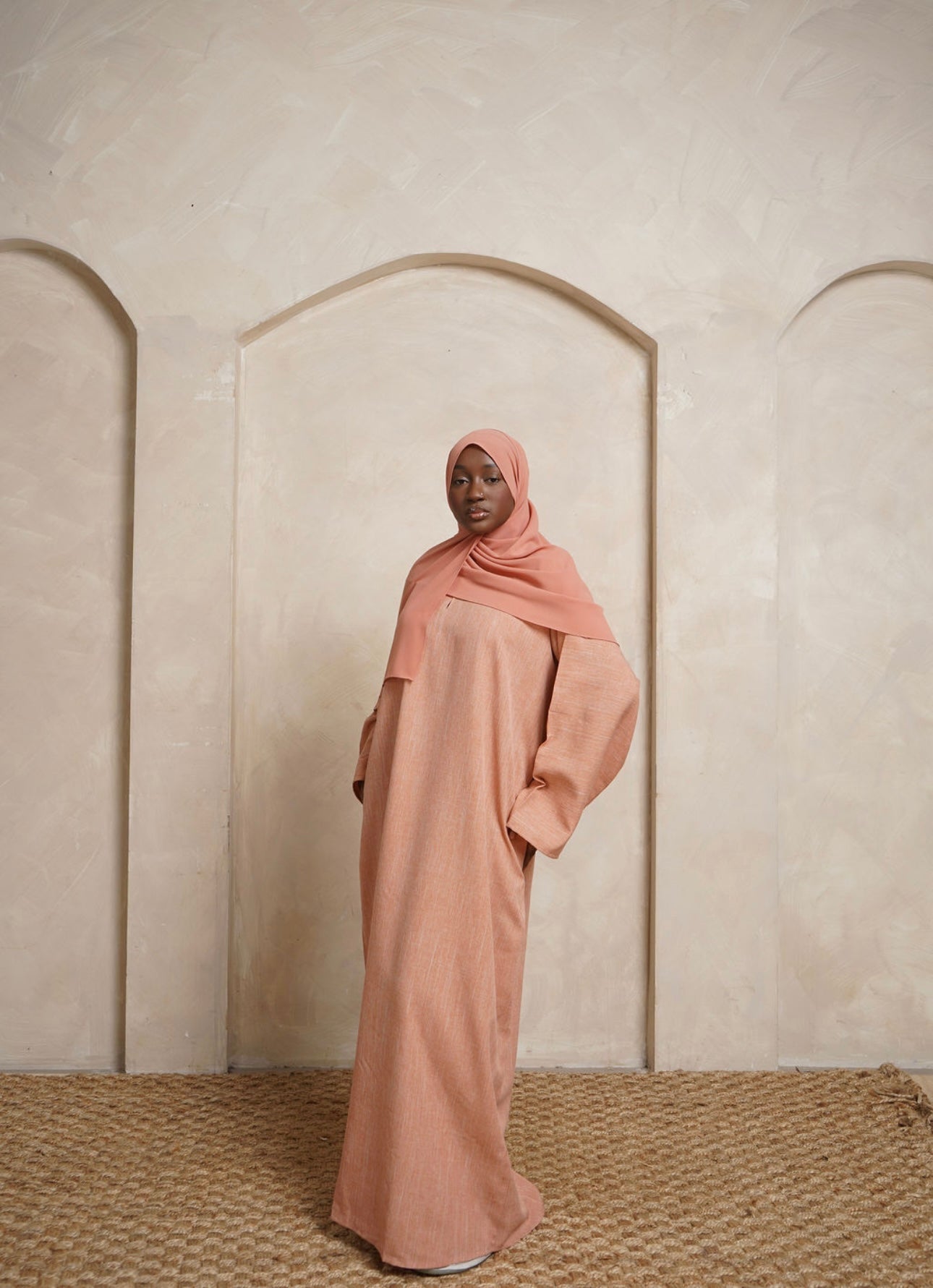 Coral Linen Abaya