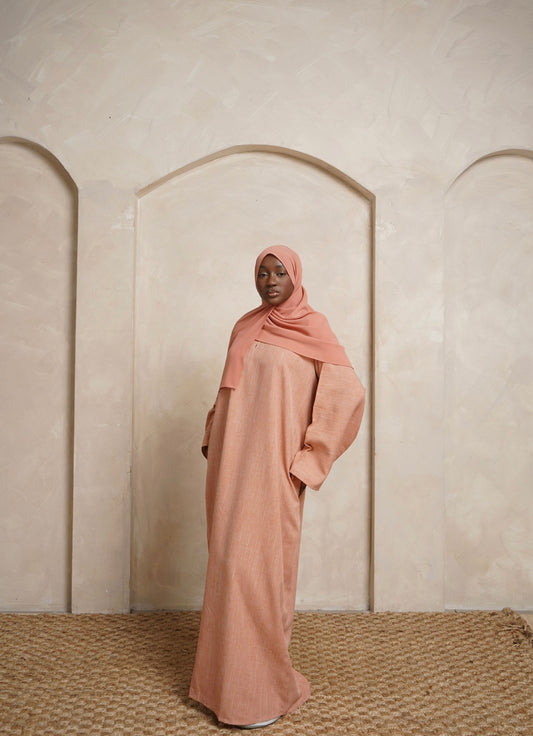 Coral Linen Abaya