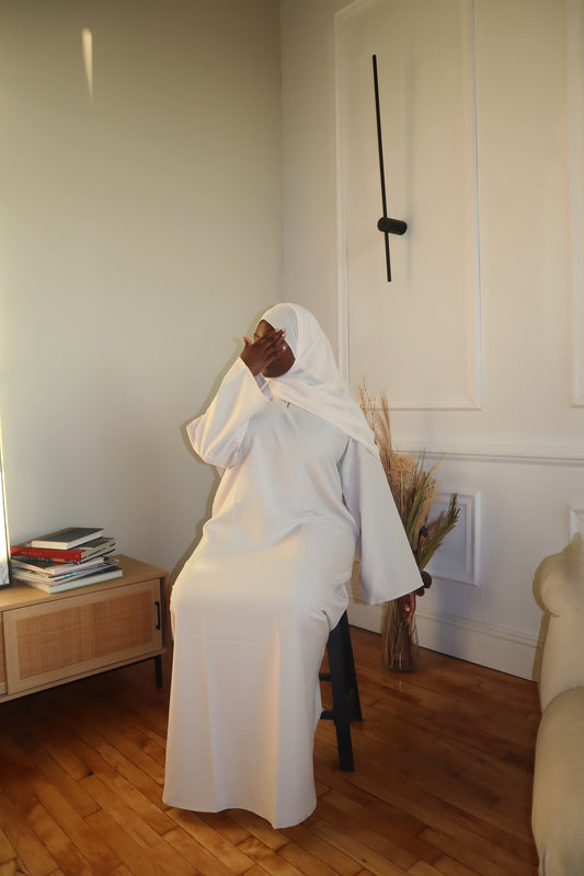 Ivory Linen Abaya