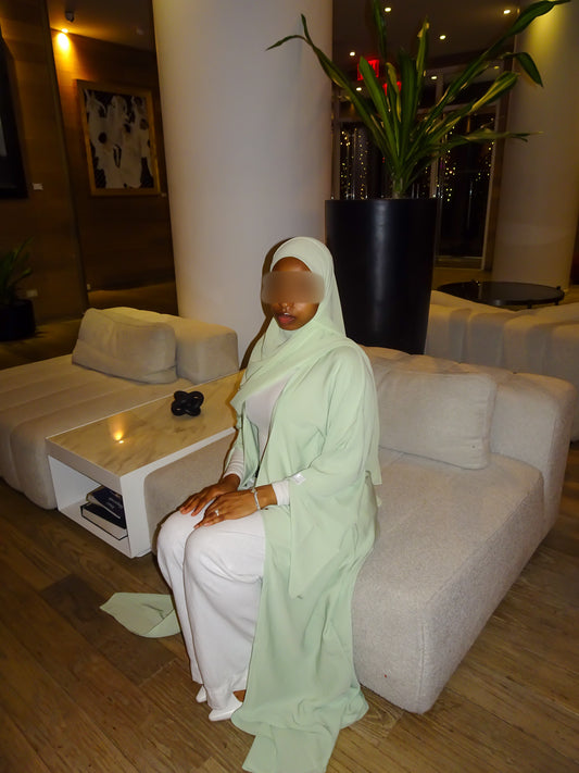 Mint Green Open Abaya